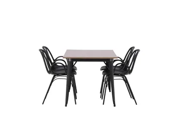Tempe Matgrupp 140 cm Rektangulär med 4 Dyrön stolar - Svart - Products - Möbler - Bord & matgrupp - Matgrupp