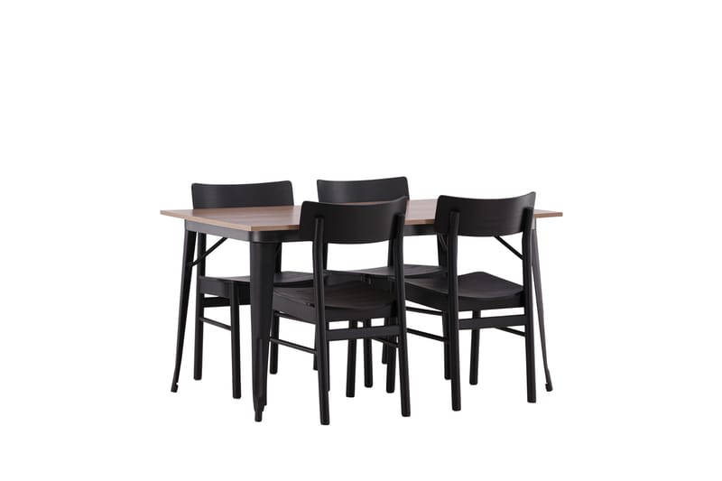 Tempe Matgrupp 140 cm Rektangulär med 4 Montros stolar - Svart - Products - Möbler - Bord & matgrupp - Matgrupp