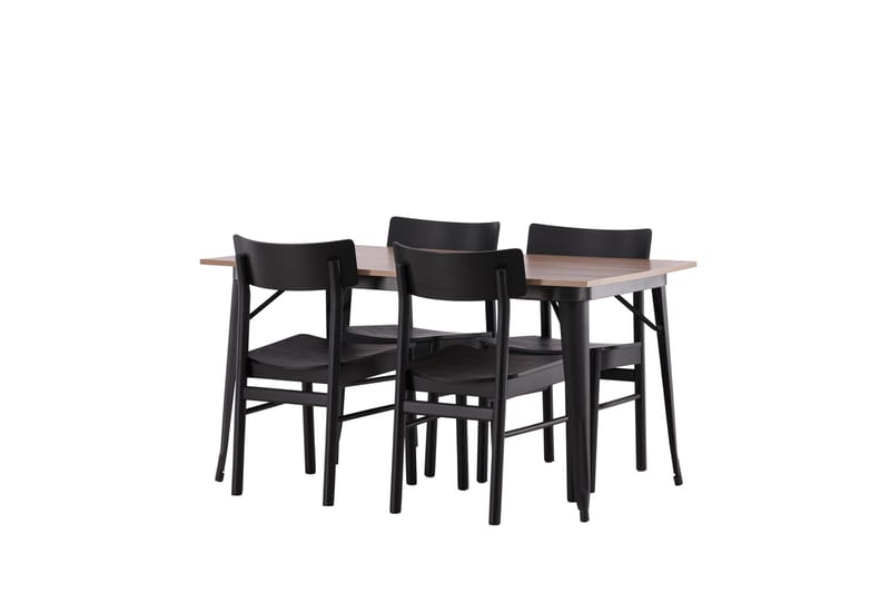 Tempe Matgrupp 140 cm Rektangulär med 4 Montros stolar - Svart - Products - Möbler - Bord & matgrupp - Matgrupp