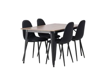 Tempe Matgrupp 140 cm Rektangulär med 4 Polar stolar - Svart - Products - Möbler - Bord & matgrupp - Matgrupp