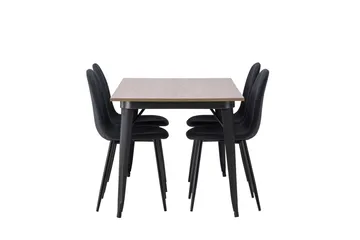 Tempe Matgrupp 140 cm Rektangulär med 4 Polar stolar - Svart - Products - Möbler - Bord & matgrupp - Matgrupp