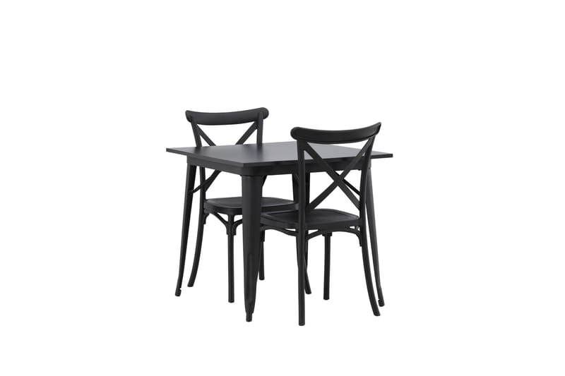 Tempe Matgrupp 80 cm Rektangulär med 2 Crosett stolar - Svart - Products - Möbler - Bord & matgrupp - Matgrupp