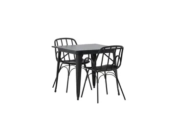 Tempe Matgrupp 80 cm Rektangulär med 2 Dyrön stolar - Svart - Products - Möbler - Bord & matgrupp - Matgrupp
