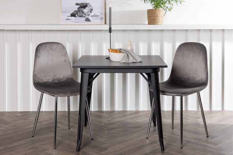 Tempe Matgrupp 80 cm Rektangulär med 2 Eva stolar - Svart - Products - Möbler - Bord & matgrupp - Matgrupp