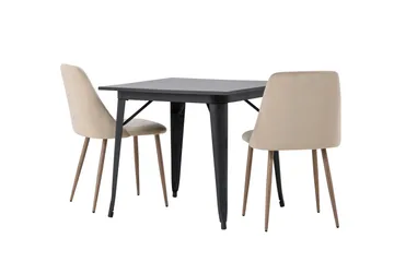 Tempe Matgrupp 80 cm Rektangulär med 2 Night Stolar - Svart - Products - Möbler - Bord & matgrupp - Matgrupp