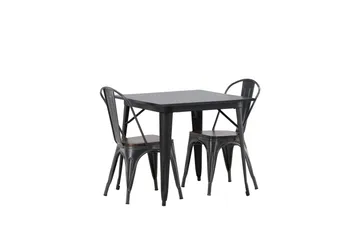 Tempe Matgrupp  80 cm Rektangulär med 2 Tempe stolar - Mörkgrå - Products - Möbler - Bord & matgrupp - Matgrupp