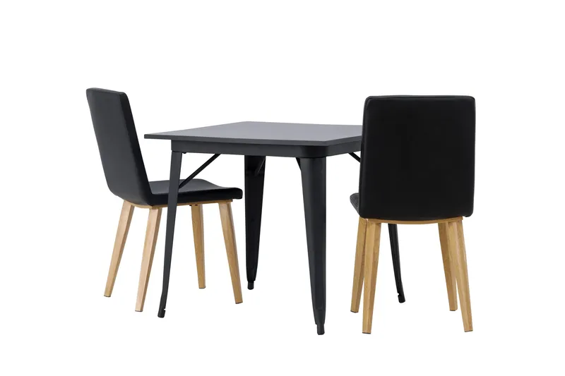 Tempe Matgrupp 80 cm Rektangulär med 2 Today stolar - Svart - Products - Möbler - Bord & matgrupp - Matgrupp