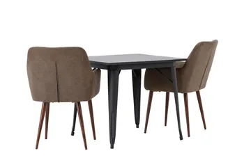 Tempe Matgrupp 80 cm Rektangulär med 2 Tomorrow stolar - Brun - Products - Möbler - Bord & matgrupp - Matgrupp