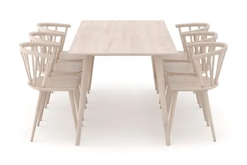 Tyrö Matgrupp med 6 st Tyrö Karmstolar - Whitewash/Whitewash - Products - Möbler - Bord & matgrupp - Matgrupp