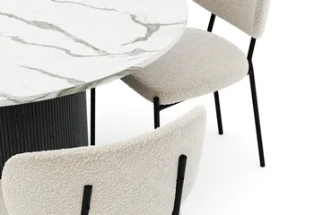 Uppveda Matbord 120 cm Rund med 4 Gemmiano Stolar - Svart/Vit - Products - Möbler - Bord & matgrupp - Matgrupp