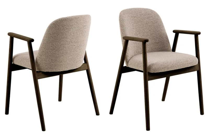 Uppveda Runt Matbord 120 cm med 4 Reciclar Matstolar - Vit/Brun/Greige - Products - Möbler - Bord & matgrupp - Matgrupp