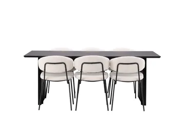 Vail Matgrupp 200 cm Rektangulär med 6 Chico Stolar - Svart - Products - Möbler - Bord & matgrupp - Matgrupp