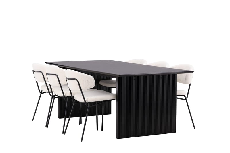 Vail Matgrupp 200 cm Rektangulär med 6 Chico Stolar - Svart - Products - Möbler - Bord & matgrupp - Matgrupp