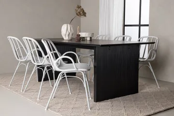 Vail Matgrupp 200 cm Rektangulär med 6 Dyrön stolar - Svart - Products - Möbler - Bord & matgrupp - Matgrupp