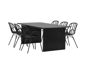 Vail Matgrupp 200 cm Rektangulär med 6 Dyrön stolar - Svart - Products - Möbler - Bord & matgrupp - Matgrupp