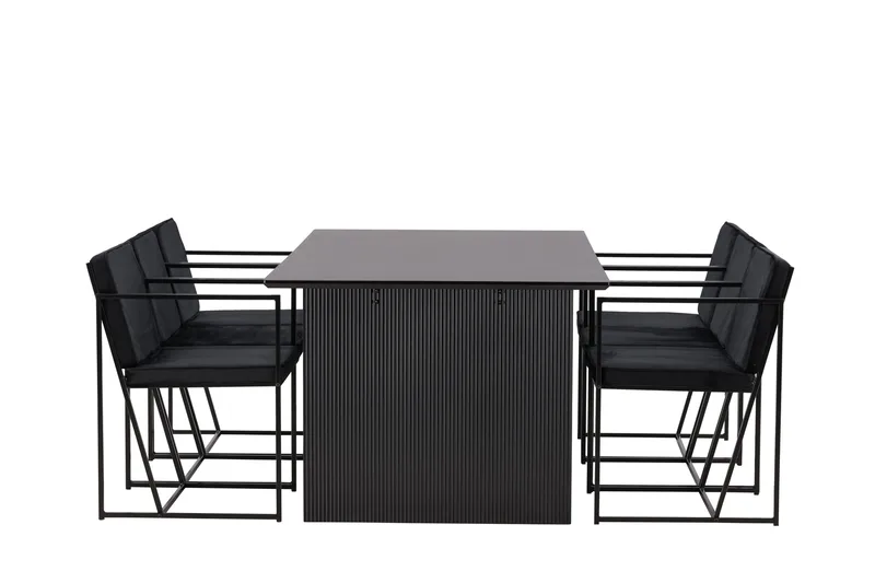 Vail Matgrupp 200 cm Rektangulär med 6 Richmond stolar - Svart - Products - Möbler - Bord & matgrupp - Matgrupp