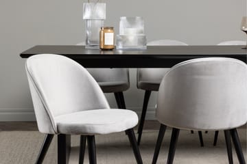 Vail Matgrupp 200 cm Rektangulär med 6 Velvet stolar - Svart - Products - Möbler - Bord & matgrupp - Matgrupp