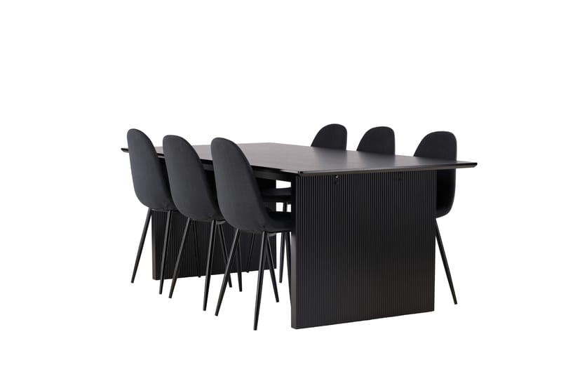 Vail Matgrupp 200 cm Rektangulär med 6 Polar stolar - Svart - Products - Möbler - Bord & matgrupp - Matgrupp