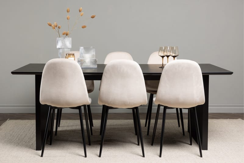 Vail Matgrupp 200 cm Rektangulär med 6 Polar stolar - Beige - Products - Möbler - Bord & matgrupp - Matgrupp