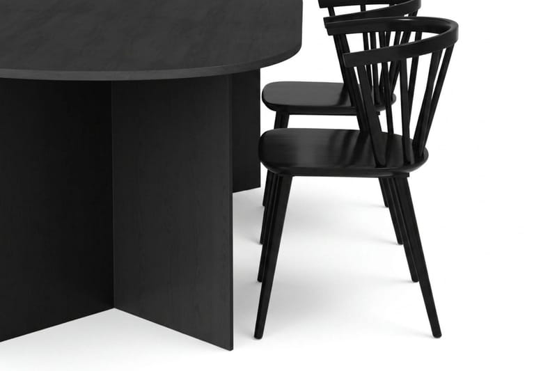 Vera Matgrupp rektangulärt 180 cm Svart med 6 Tyrö Matstolar - Svart - Products - Möbler - Bord & matgrupp - Matgrupp