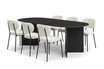 Vera Matgrupp rektangulärt 220 cm Svart med 6 Gemmiano Matstolar - Svart - Products - Möbler - Bord & matgrupp - Matgrupp