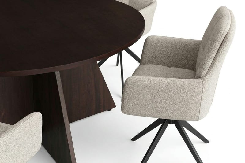Vera Matgrupp runt 130 cm Rökt Ek med 6 Torsby Matstolar - Rökt ek - Products - Möbler - Bord & matgrupp - Matgrupp