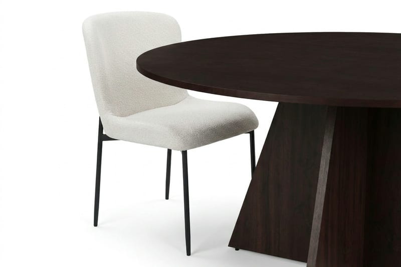 Vera Matgrupp runt 150 cm Rökt Ek med 6 Elsie Matstolar - Rökt ek/Vit - Products - Möbler - Bord & matgrupp - Matgrupp