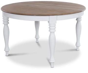 Victoria matgrupp inklusive 6 st Tuva matstolar i beige tyg - Vit/brun med beige stolar - Products - Möbler - Bord & matgrupp - Matgrupp