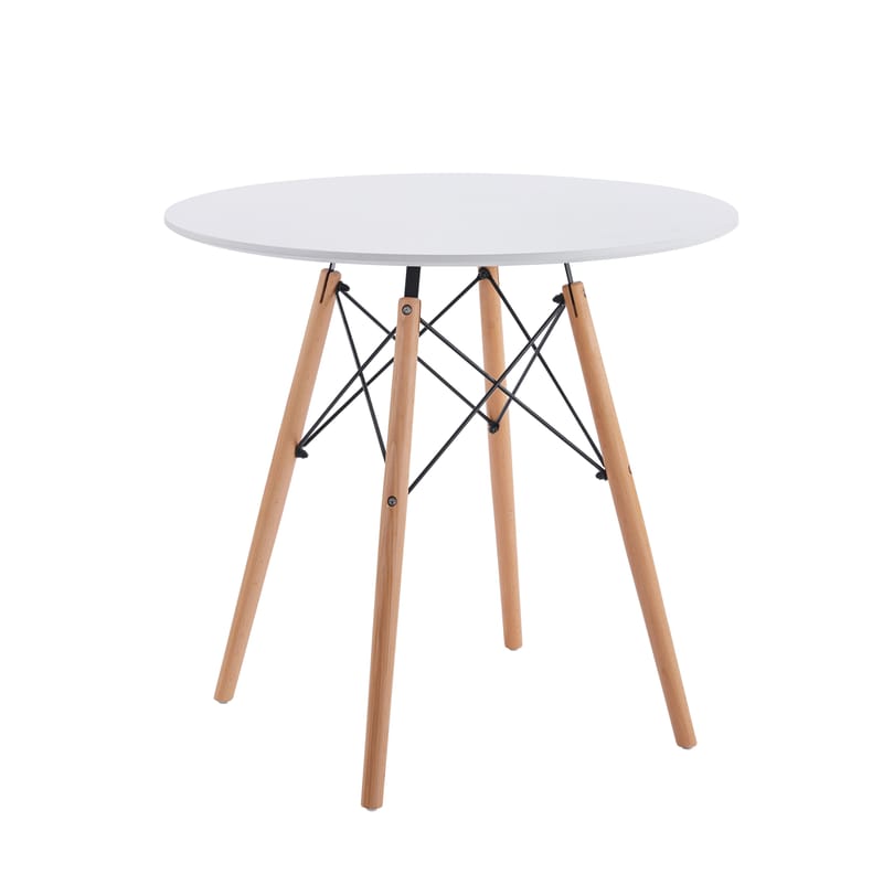 Vilgot runt matbord Ø80 cm - Vit / Trä, Vit/Trä