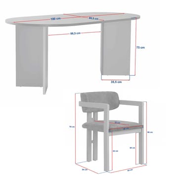 Vintar Matbord- och stolset 180x75x90 cm 7 delar - Milano Walnut, Dark Walnut, vit - Products - Möbler - Bord & matgrupp - Matgrupp