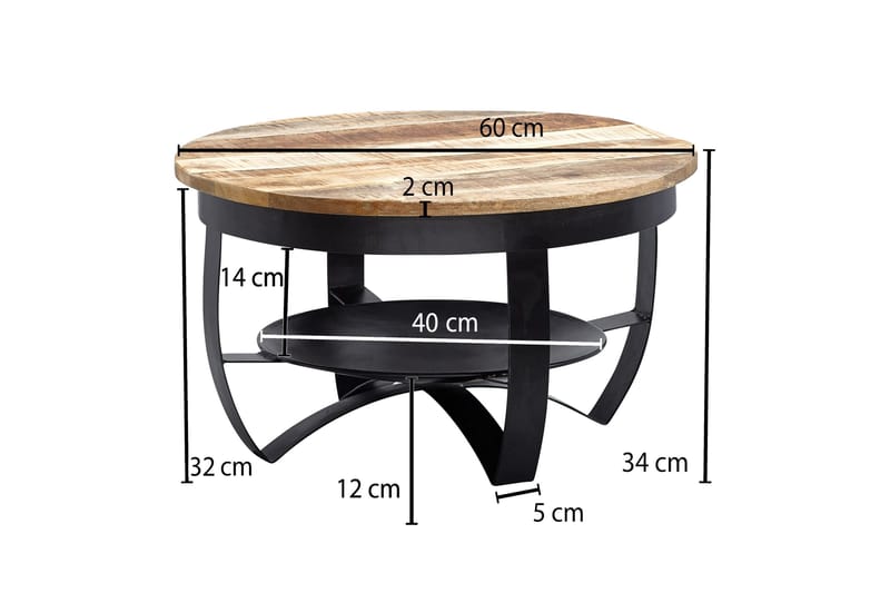 Willowdale Soffbord 60x34 cm med Förvaring Runt - Brun/Svart - Products - Möbler - Bord & matgrupp - Soffbord