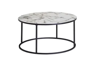 Willowdale Soffbord 80 cm Runt - Vit/Svart - Products - Möbler - Bord & matgrupp - Soffbord