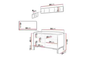 Dunvegan Hallmöbelset 84x44 cm - Mörkbrun - Products - Möbler - Hallmöbler - Möbelset för hall & entre