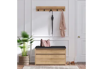 Hallmöbelset 35x80 cm - Natur/Svart - Products - Möbler - Hallmöbler - Möbelset för hall & entre