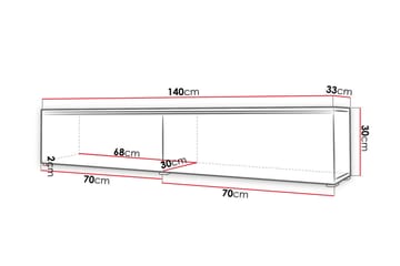 Cuguen TV-bänk 140x32x30 cm - Vit - Products - Möbler - TV- & Mediamöbler - TV-skåp