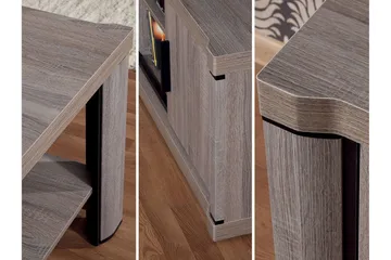 Dallas TV-bänk 107x48x72 cm LED-belysning - Beige/Grå - Products - Möbler - TV- & Mediamöbler - TV bänk & mediabänk