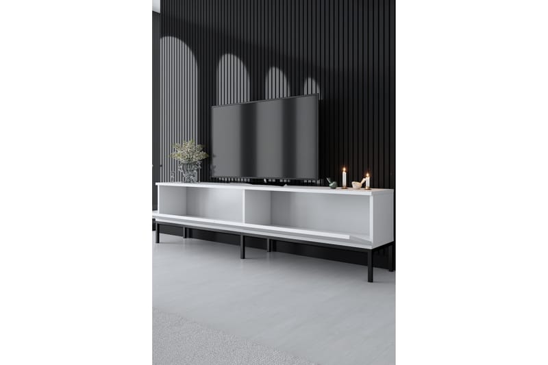 Dorlord Tv-bänk 180 cm - Vit/Svart - Products - Möbler - TV- & Mediamöbler - TV bänk & mediabänk