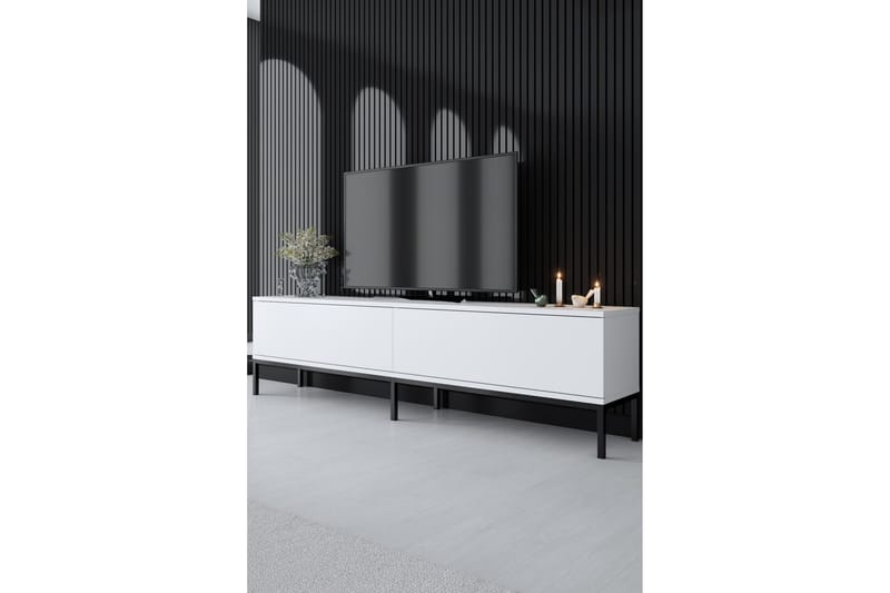 Dorlord Tv-bänk 180 cm, Vit/Svart