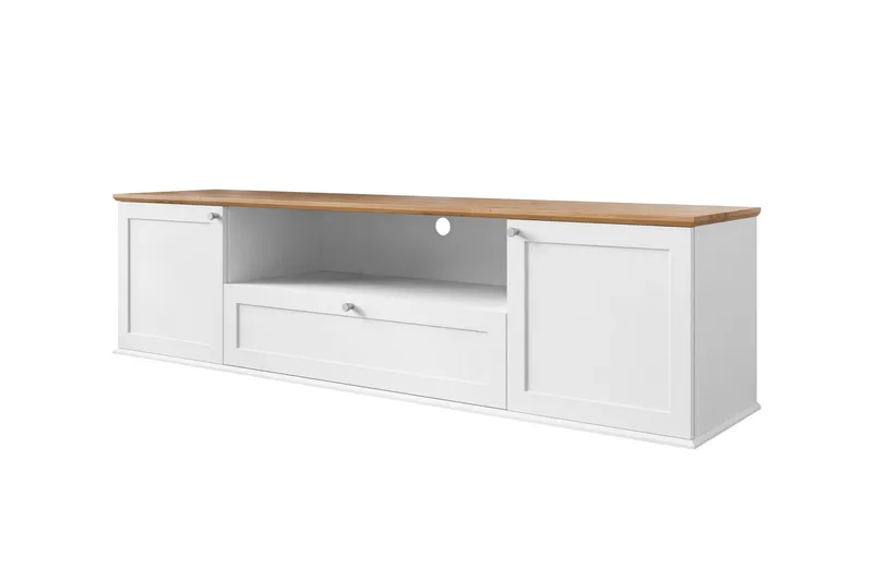 Hammerdal Tv-bänk 182 cm, Vit/Ek