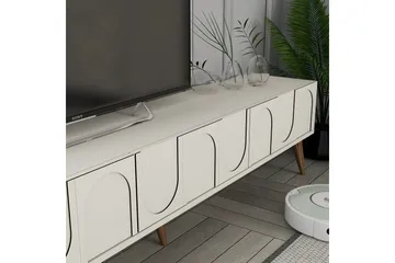 Hazim Tv-bänk 180 cm - Cream/Valnöt - Products - Möbler - TV- & Mediamöbler - TV bänk & mediabänk
