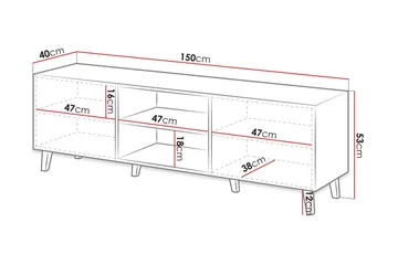 Juniskär Tv-bänk 40x52x150 cm - Svart - Products - Möbler - TV- & Mediamöbler - TV bänk & mediabänk