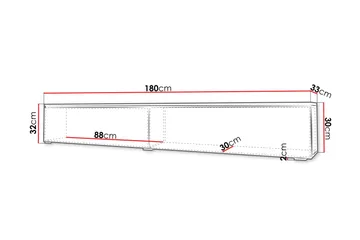 Kanak Tv-bänk 180 cm - Natur/Svart - Products - Möbler - TV- & Mediamöbler - TV bänk & mediabänk