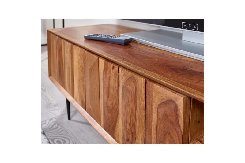 Lowboard Wohnling Massivt trä med förvaring 2 dörrar tryck för att öppna lantligt - Products - Möbler - TV- & Mediamöbler - TV bänk & mediabänk
