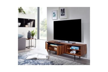 Lowboard Wohnling Massivt trä med förvaring 2 dörrar tryck för att öppna lantligt - Products - Möbler - TV- & Mediamöbler - TV bänk & mediabänk