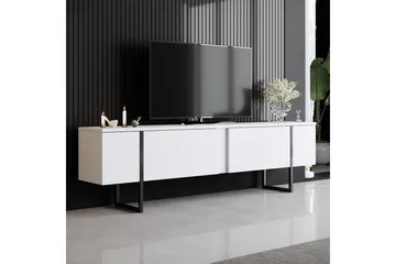Luxe Tv-bänk 180x50 cm Vit/Svart - Hanah Home - Products - Möbler - TV- & Mediamöbler - TV bänk & mediabänk