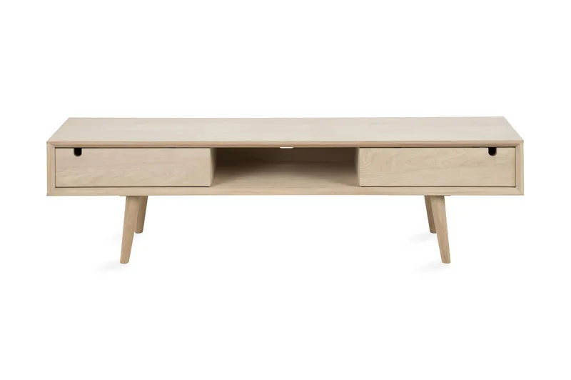 Myrviken TV-bänk 160 cm, Vitpigmenterad Ek