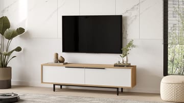 Nilena TV-bänk 160x45,1x35,5 cm - ek, vit - Products - Möbler - TV- & Mediamöbler - TV bänk & mediabänk