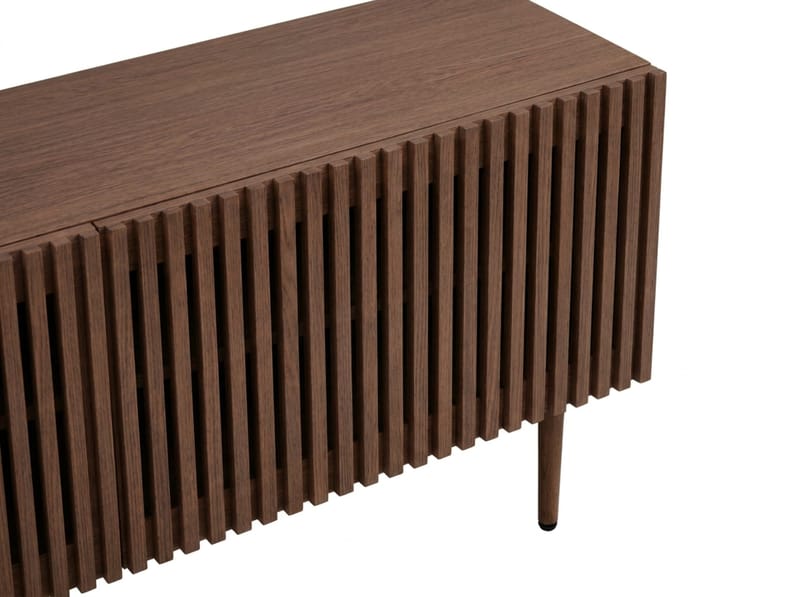 Peyra Ribbad Tv-bänk med Förvaring 200 cm - Valnöt - Products - Möbler - TV- & Mediamöbler - TV bänk & mediabänk