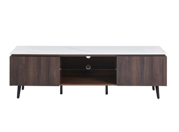 Salvador tv-bänk med förvaring 160 cm lång - Marmor / mörkbrun - marmor/mörkbrun - Products - Möbler - TV- & Mediamöbler - TV bänk & mediabänk