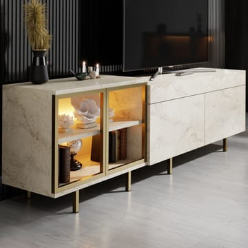 Seyring Tv-bänk 190 cm - Travertin och guld - Products - Möbler - TV- & Mediamöbler - TV bänk & mediabänk